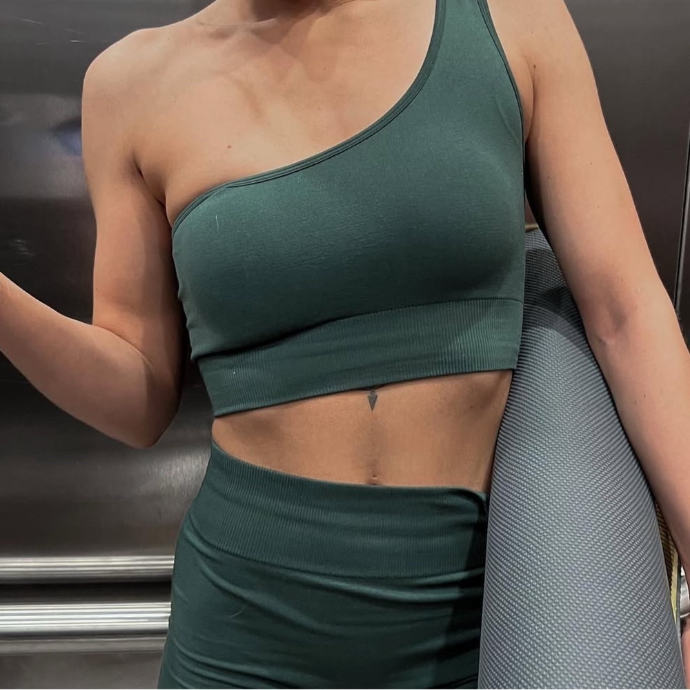 Sunshy Boutique, size xs One-Shoulder Green yoga active wear top